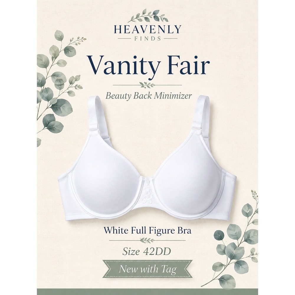 Vanity Fair Minimizer Bra 42DD White Beauty Back Full Figure Underwire NWT
